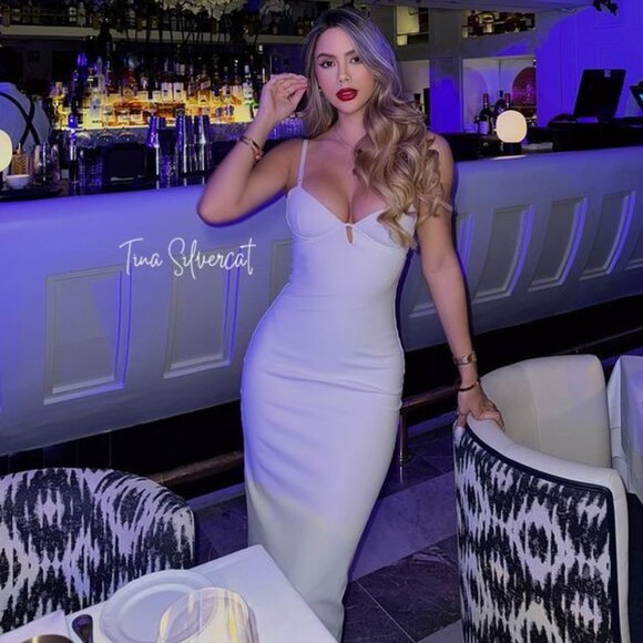 BLOGGER'S FAVE! Zara Stappy Midi Dress White NWT - Picture 5 of 16